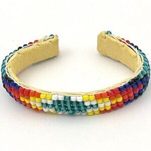 Vintage Beaded Bracelet Child Size Native Style Seed Bead Jewelry Infant MCM